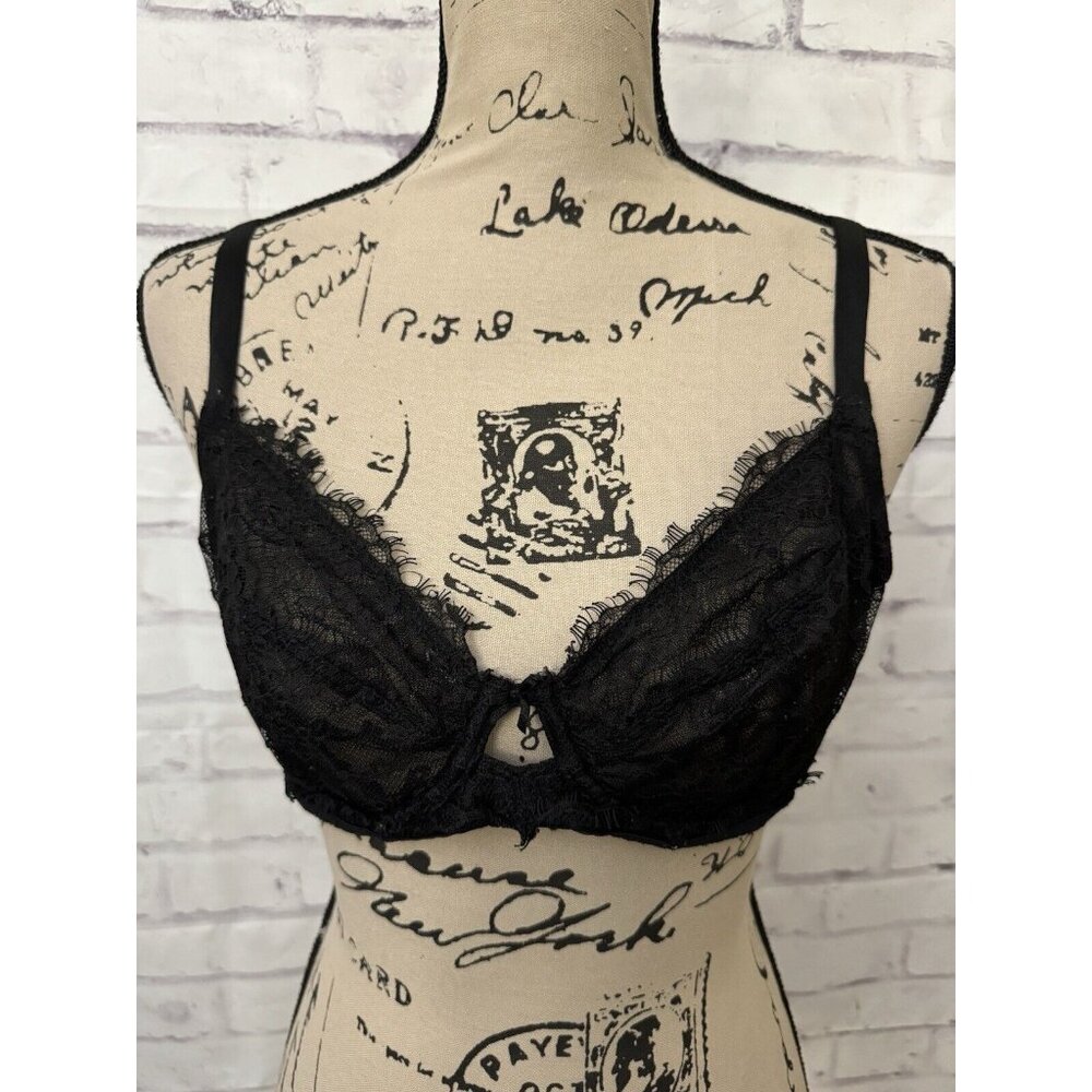Victoria’s‎ Secret Size 36C Dream Angels Unlined Demi Black Lace Sexy Bra